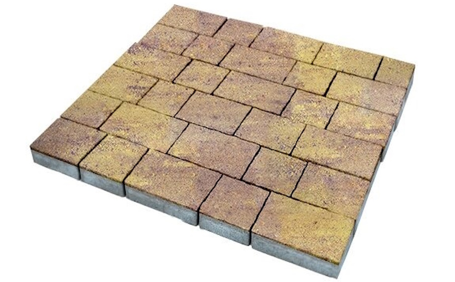 Плитка тротуарная SteinRus Палермо В.16.Псм.8 гладкая, ColorMix Тахель, толщина 80 мм