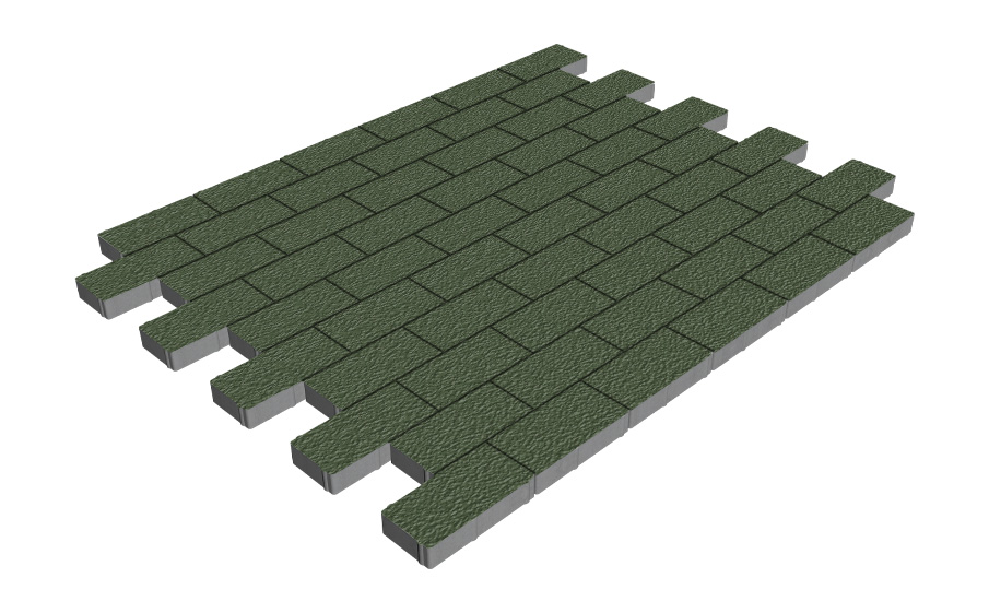 Плитка тротуарная SteinRus Прямоугольник А.6.П.4 Native оливковый, 200*100*40 мм
