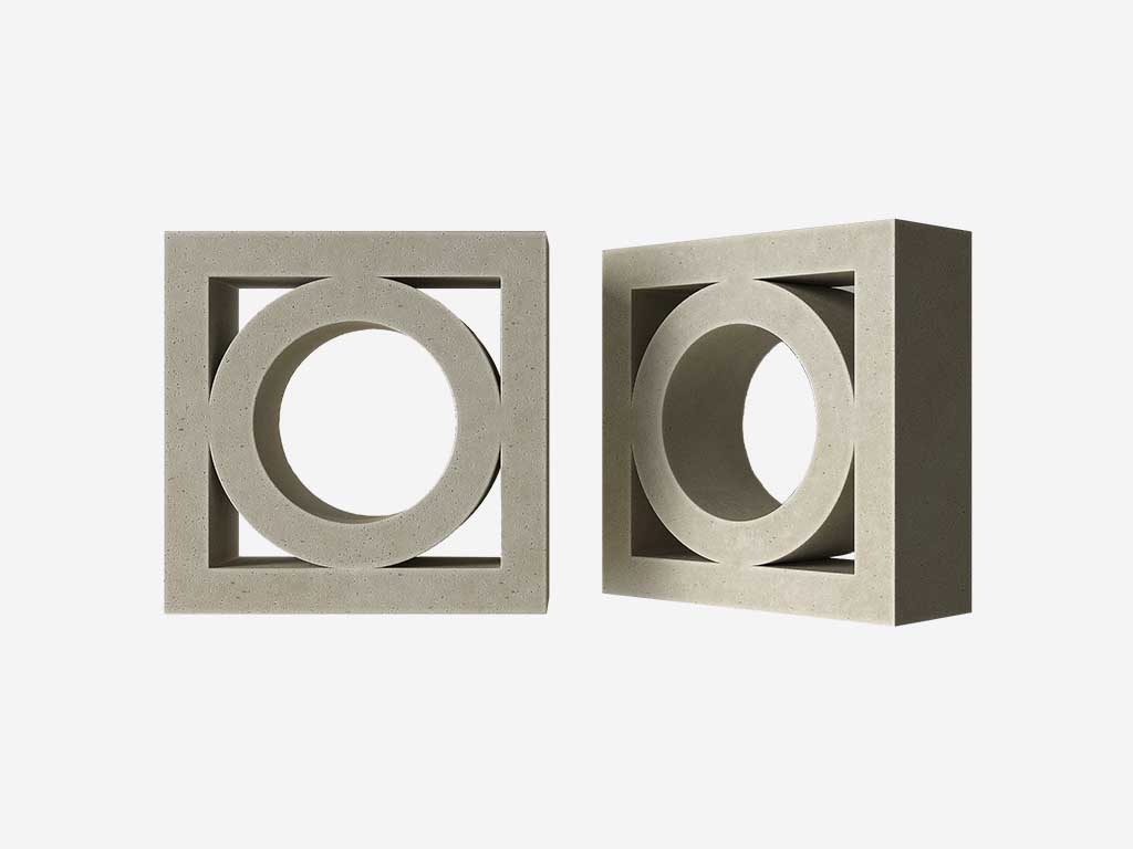 Декоративный бриз-блок Mesterra Кобого / Cobogo 0101, под покраску, 250*250*90 мм