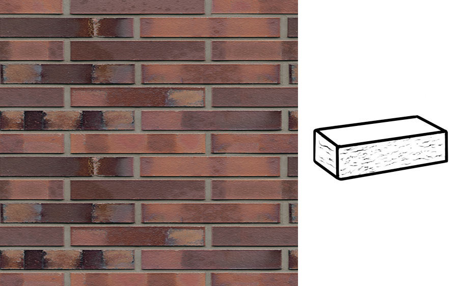 Кирпич клинкерный Muhr 04 S Rotbraun-bunt Spezia рустик, 290*90*40 мм