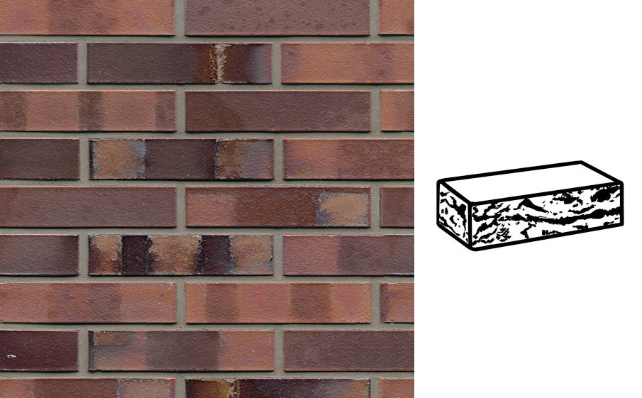 Кирпич клинкерный Muhr 04S Rotbraun-bunt Spezial готик, 240*115*52 мм