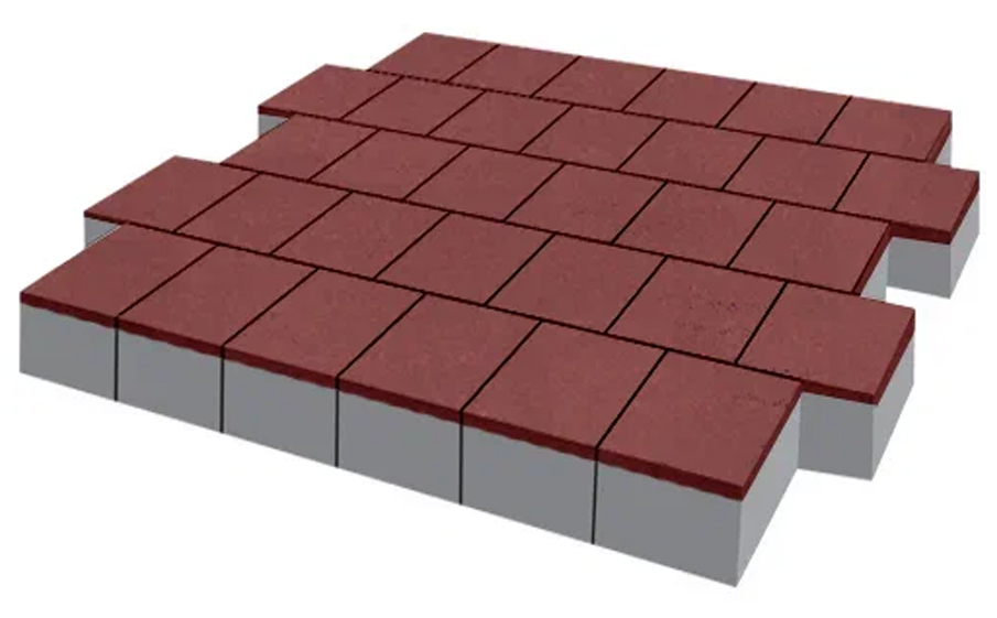 Плитка тротуарная SteinRus Армор В.2.К.8, гладкая, красный, 100*100*80 мм
