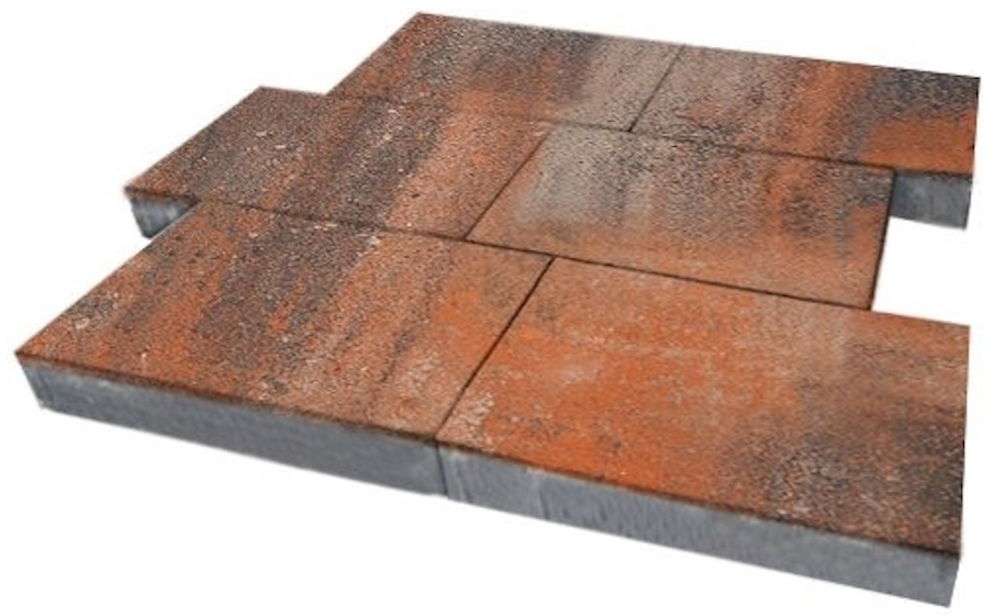 Плитка тротуарная SteinRus Парк Плейс Б.3.П.8, гладкая, ColorMix Рей, 600*300*80 мм