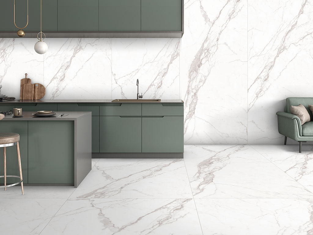 Керамогранит ENNFACE Carrara Bianco Matt, 2800*1200*6 мм