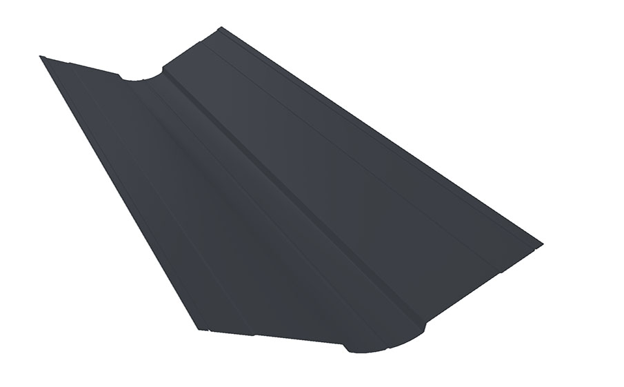 Планка ендовы верхней фигурной 100*100 мм Grand Line PurPro Matt RAL 7024, 3 м