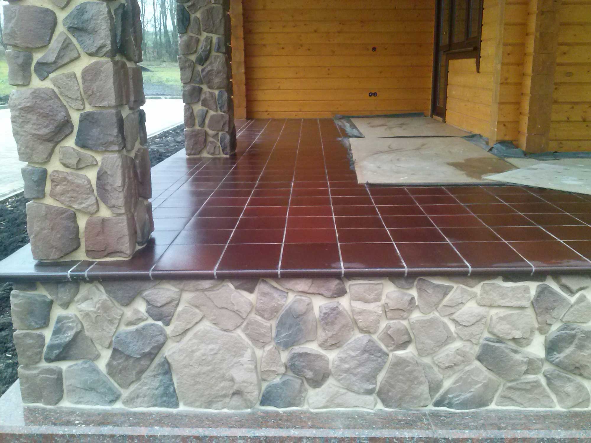 Клинкерная угловая ступень флорентинер Stroeher Keraplatte Duro 825 sherry, 345х345х12 мм