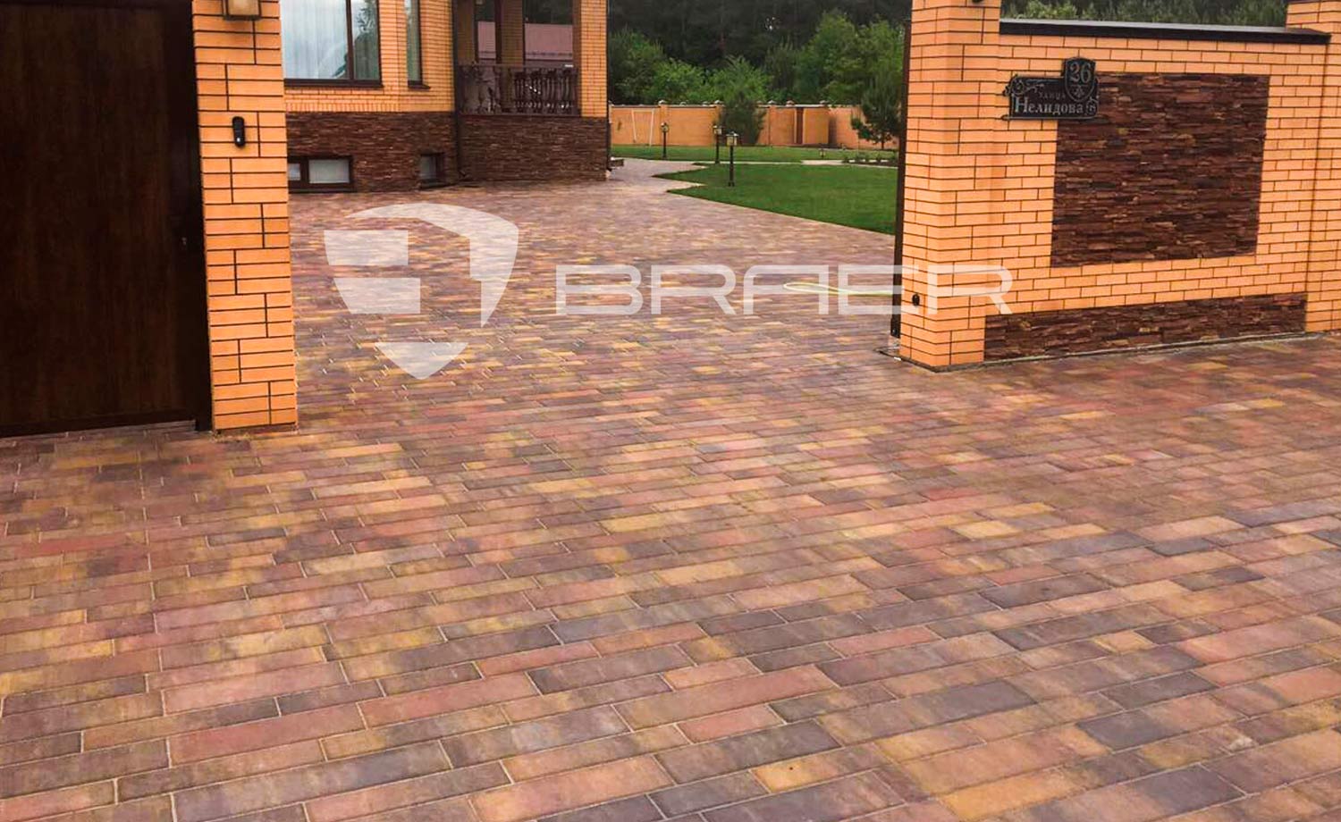 Плитка тротуарная BRAER Домино Color Mix Сафари, 120/160*60 мм