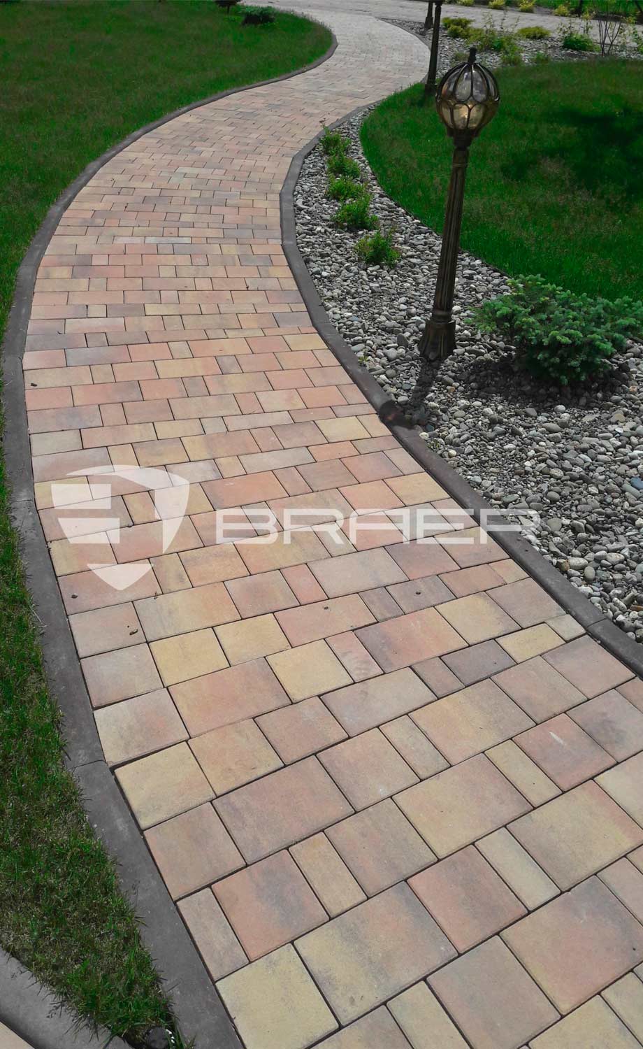 Плитка тротуарная BRAER Старый город Ландхаус Color Mix Степь, толщина 80 мм