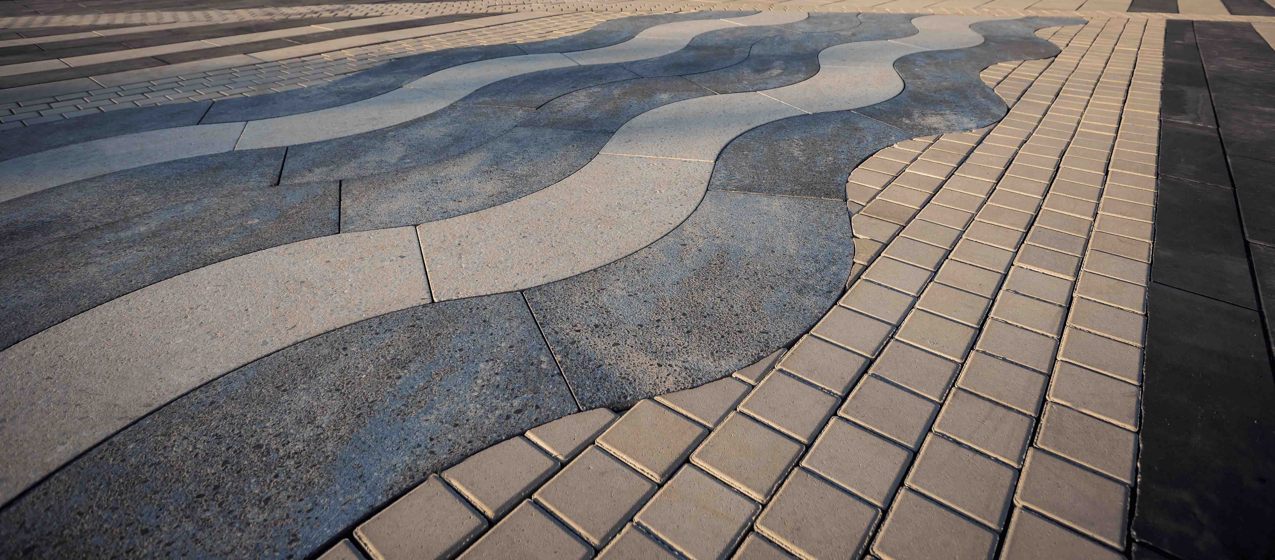 Плитка тротуарная Готика, Granite FINERRO, Плита S, Азул Бахия, 720/480*300*100 мм