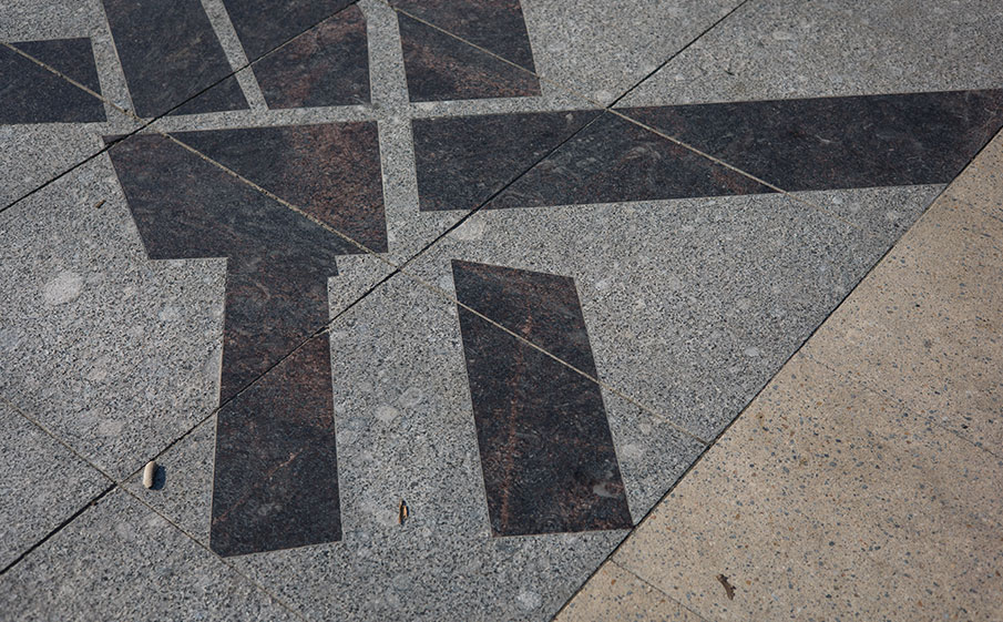 Плитка тротуарная Готика Granite FINERRO, Квадрат Б.5.К.8, Павловское 500*500*80 мм