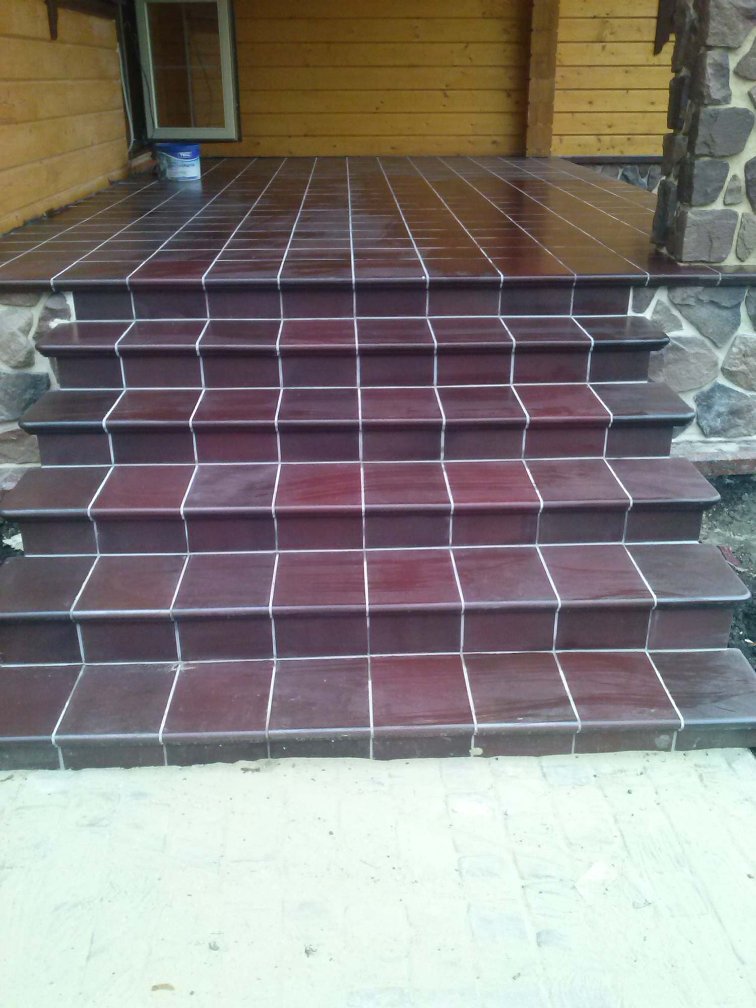 Клинкерная угловая ступень флорентинер Stroeher Keraplatte Duro 825 sherry, 345х345х12 мм