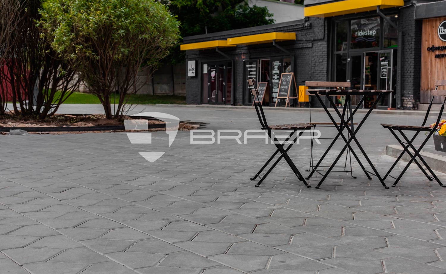 Плитка тротуарная BRAER Тиара серый, 283*200*60 мм