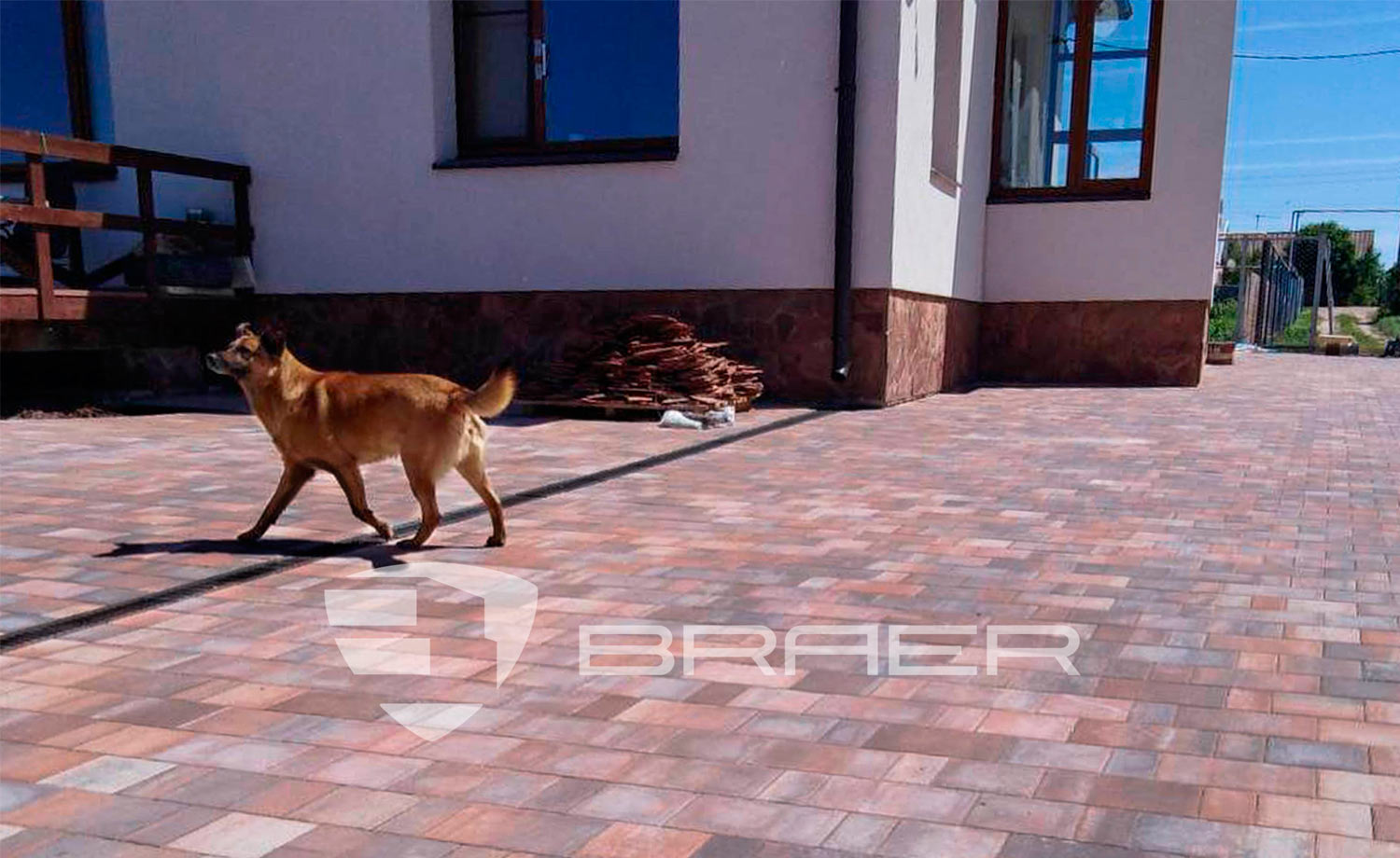 Плитка тротуарная BRAER Старый город Ландхаус Color Mix тип 4 Койот, толщина 80 мм