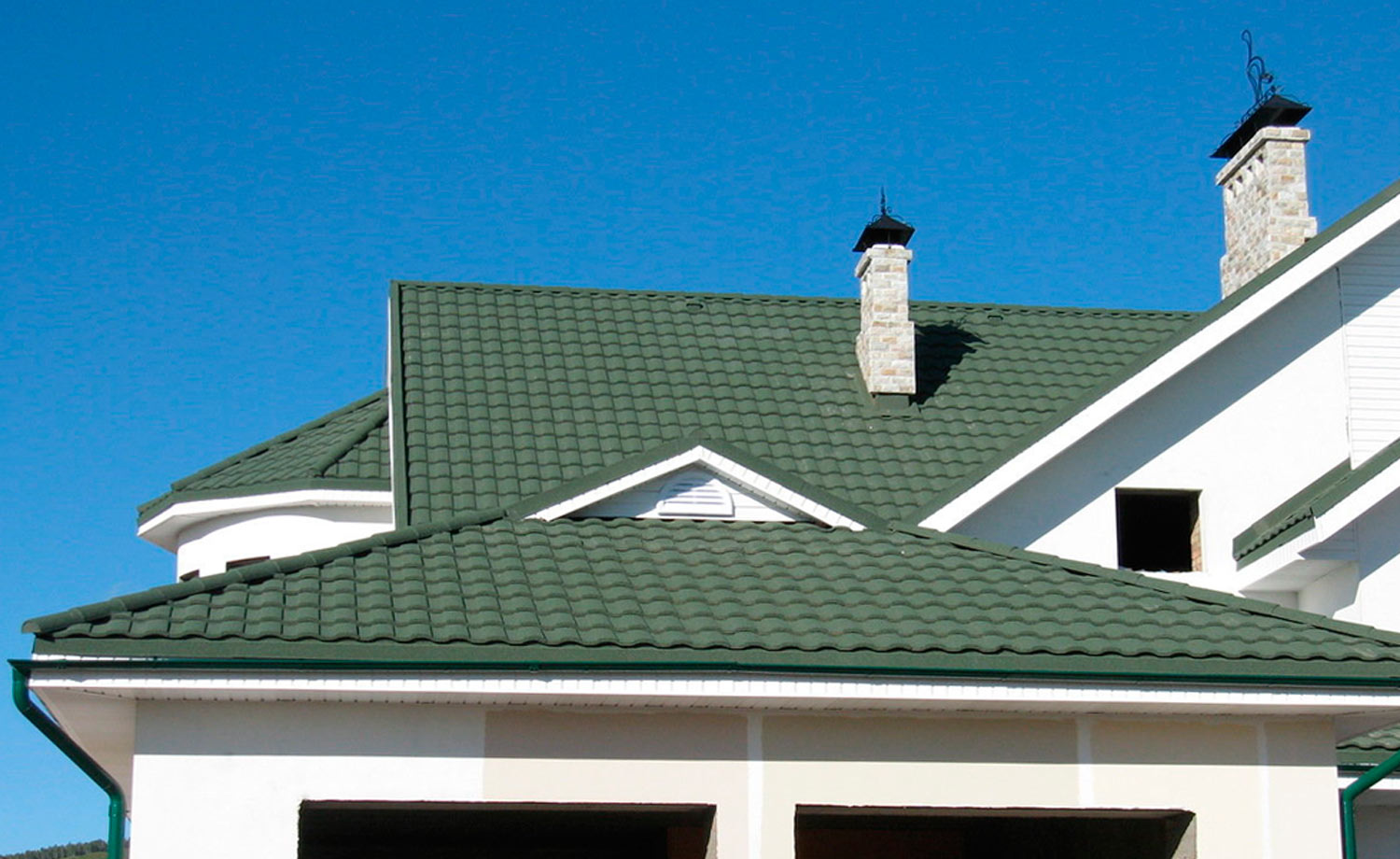 Композитная черепица рядовая Metrotile Roman Green