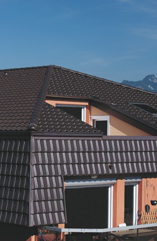 Керамическая черепица боковая левая Koramic Alegra 9 Dark Brown Engobe