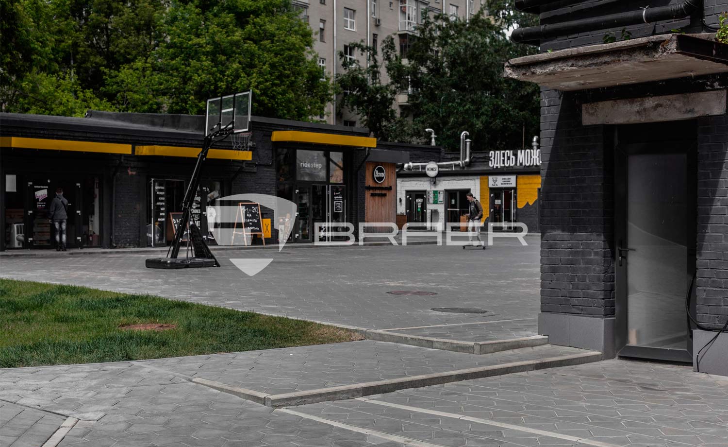 Плитка тротуарная BRAER Тиара серый, 283*200*60 мм