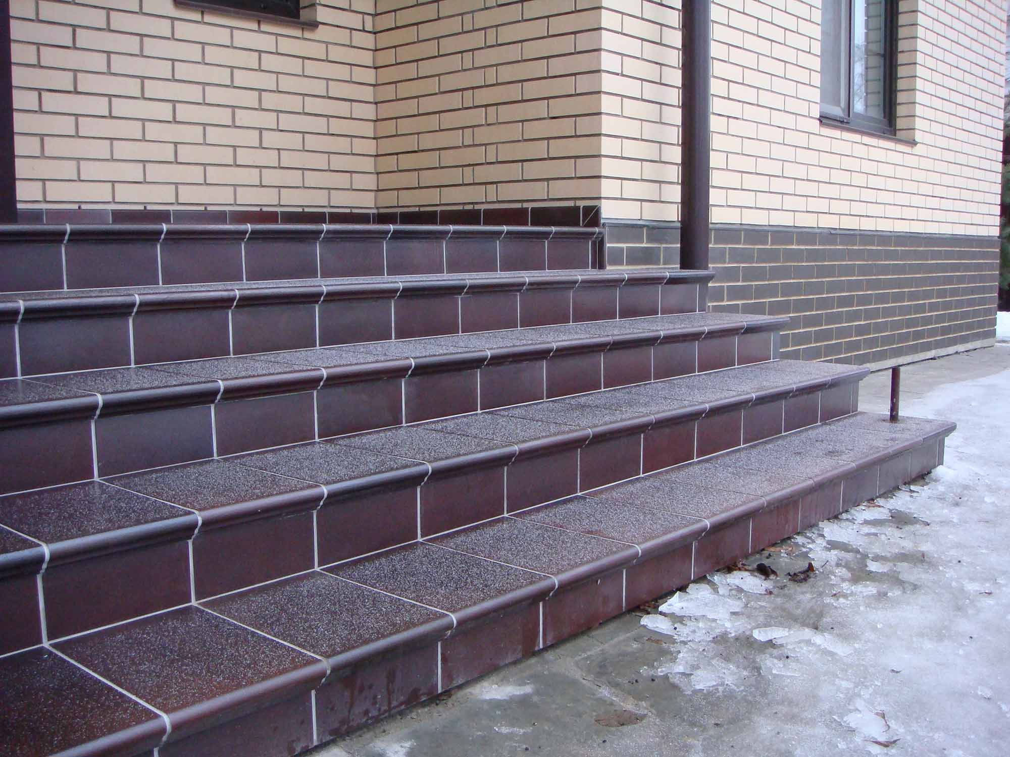 Клинкерная угловая ступень флорентинер Stroeher Keraplatte Duro 825 sherry, 345х345х12 мм