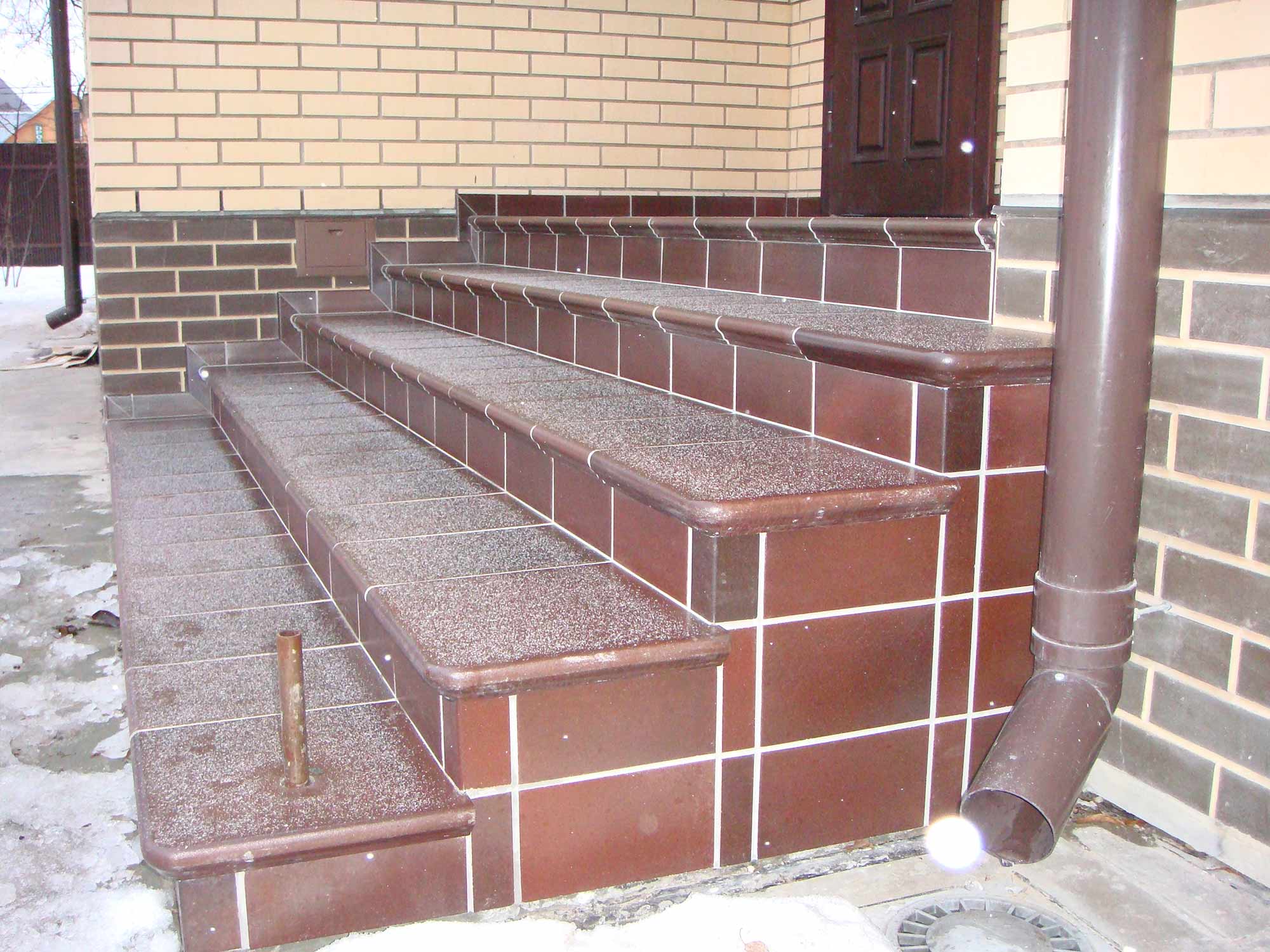 Клинкерная угловая ступень флорентинер Stroeher Keraplatte Duro 825 sherry, 345х345х12 мм