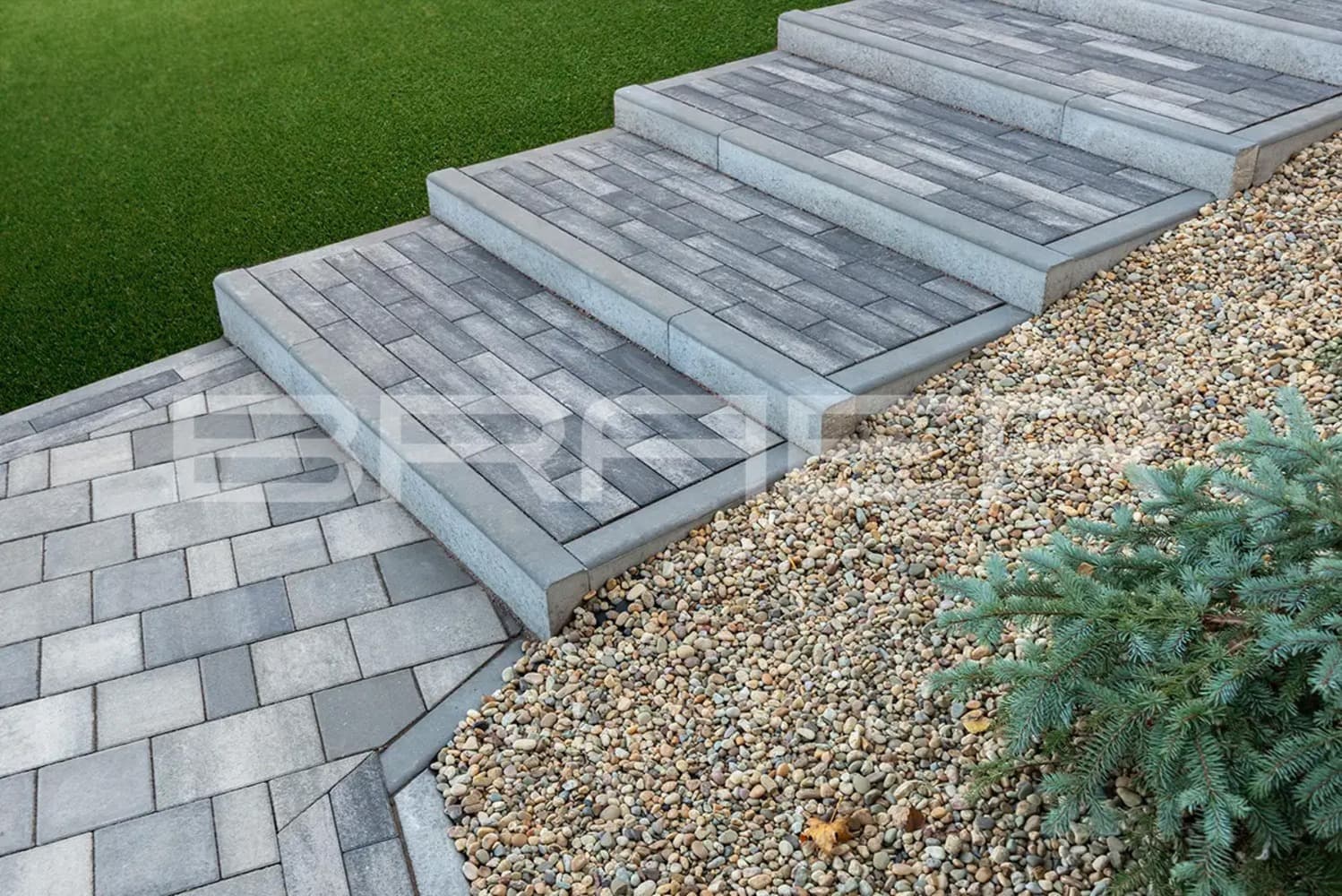 Плитка тротуарная BRAER Ригель 2.0 Color Mix Туман 320*80*60 мм