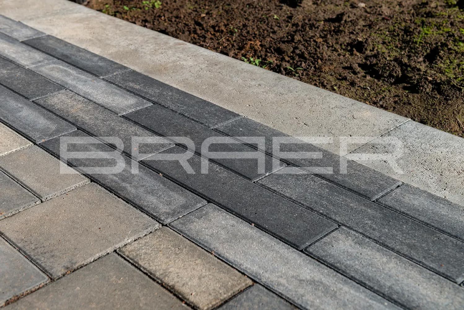 Плитка тротуарная BRAER Ригель 2.0 Color Mix Туман 320*80*60 мм