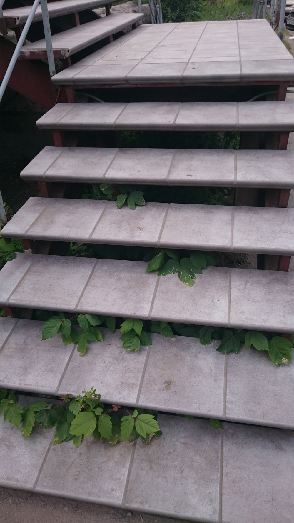 Клинкерная угловая ступень прямоугольная рядовая Loftstufe Stroeher Keraplatte Aera T 705 beton, 340х340х35х11 мм