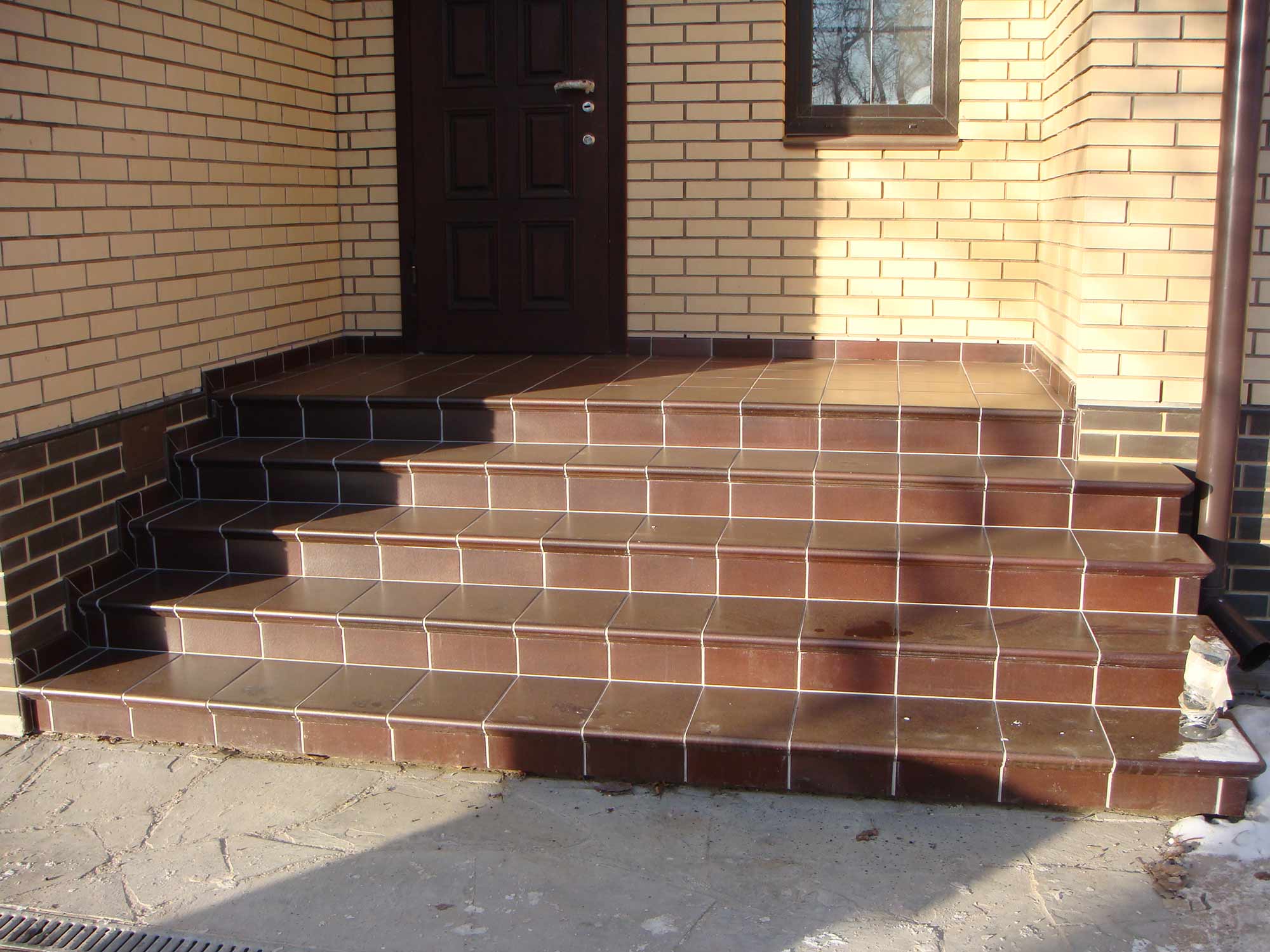 Клинкерная угловая ступень флорентинер Stroeher Keraplatte Duro 825 sherry, 345х345х12 мм