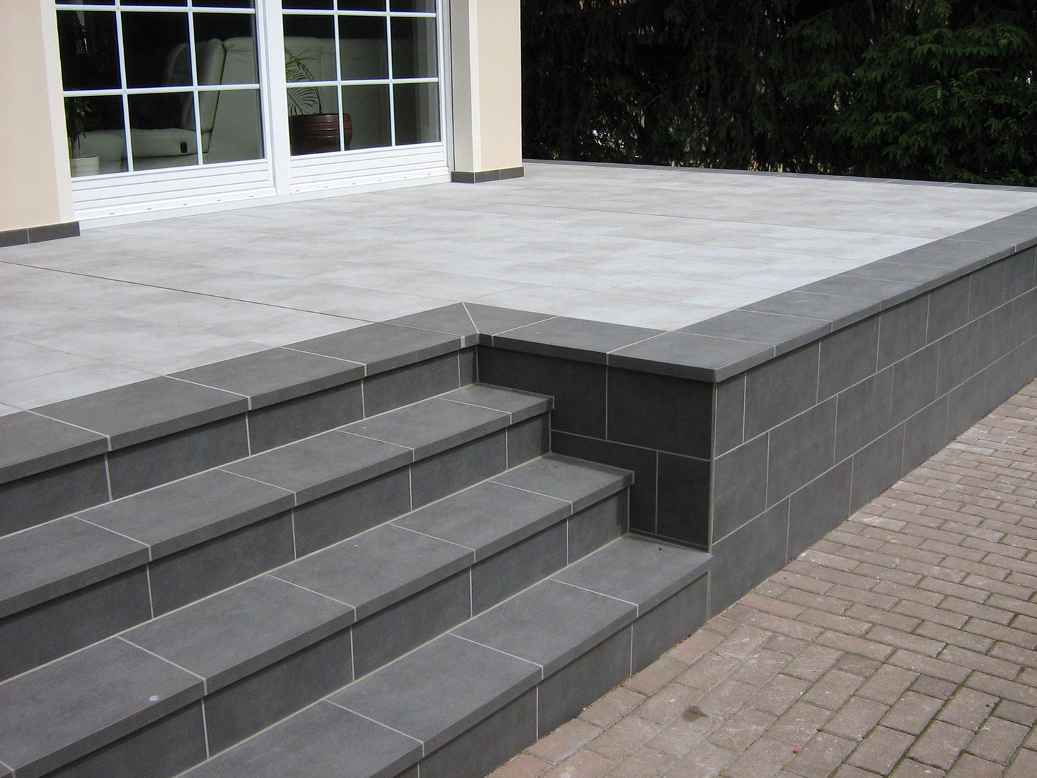 Клинкерная угловая ступень прямоугольная рядовая Loftstufe Stroeher Keraplatte Aera T 705 beton, 340х340х35х11 мм