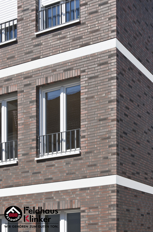 Клинкерная плитка угловая ручной формовки Feldhaus Klinker NF 14 W882 baro ardor carbo 240*71*115*14 мм