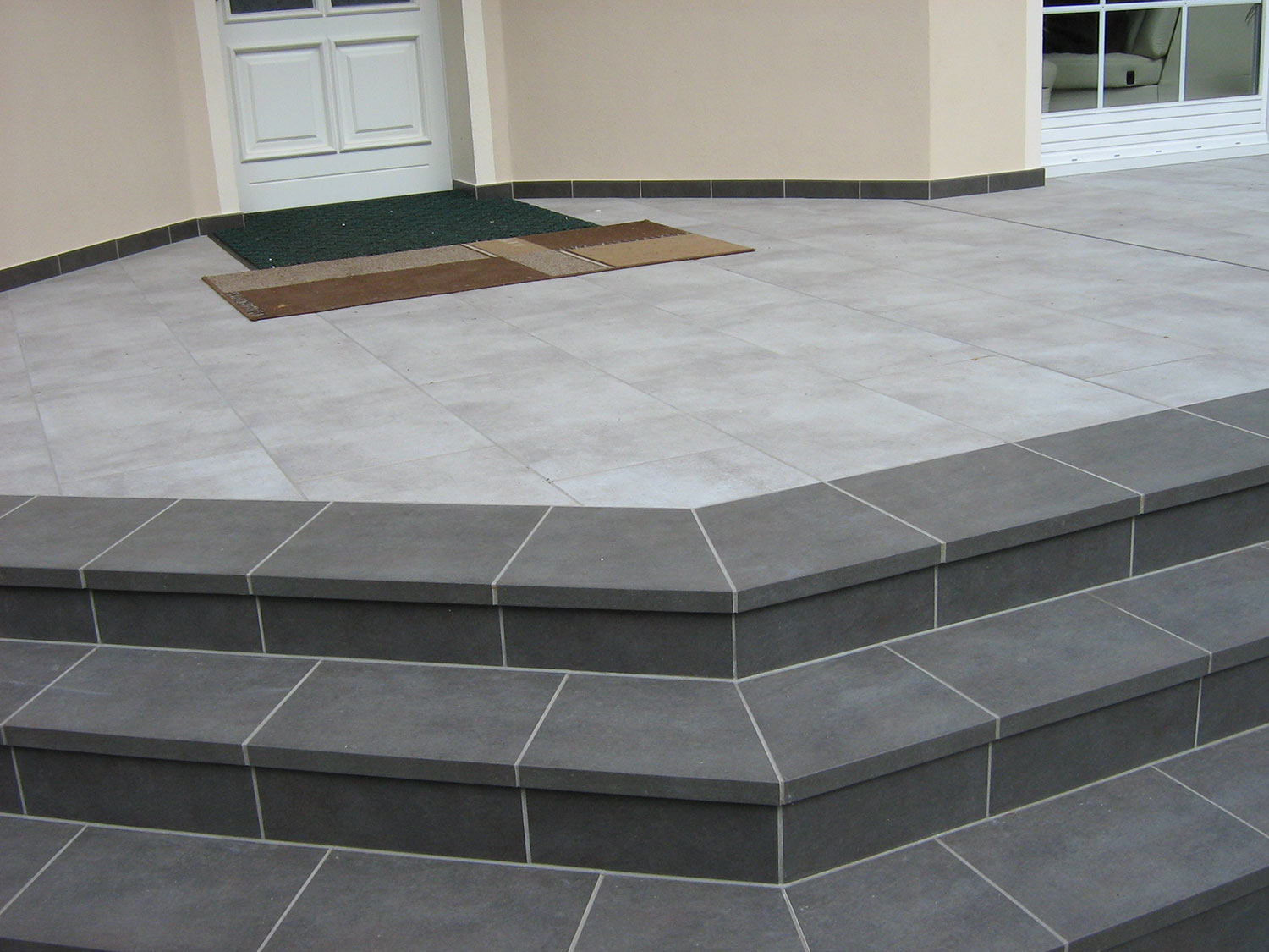 Клинкерная угловая ступень прямоугольная рядовая Loftstufe Stroeher Keraplatte Aera T 705 beton, 340х340х35х11 мм