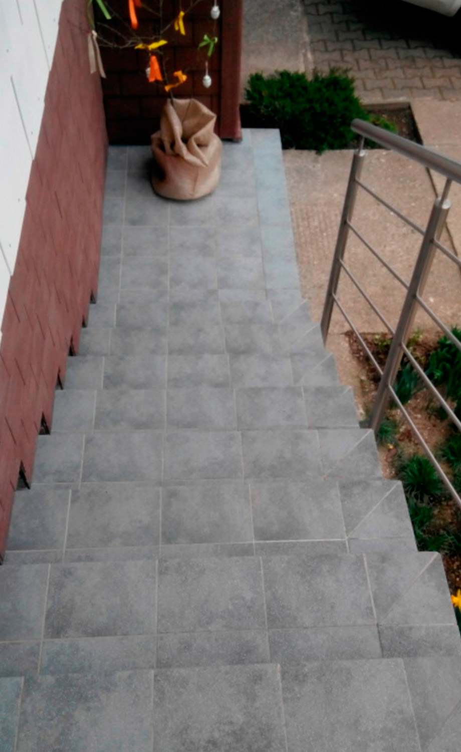 Клинкерная ступень прямоугольная Stroeher Keraplatte Roccia 840 grigio, 240х175х52х10 мм