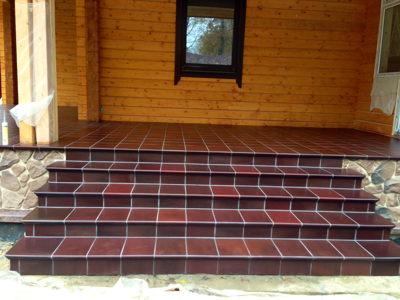 Клинкерная угловая ступень флорентинер Stroeher Keraplatte Duro 825 sherry, 345х345х12 мм