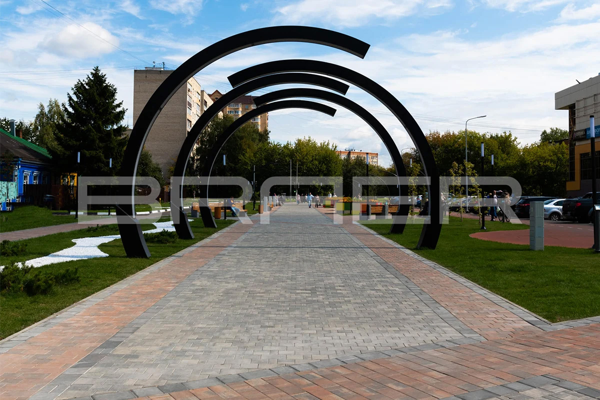 Плитка тротуарная BRAER Старый город Ландхаус Color Mix Туман, толщина 60 мм