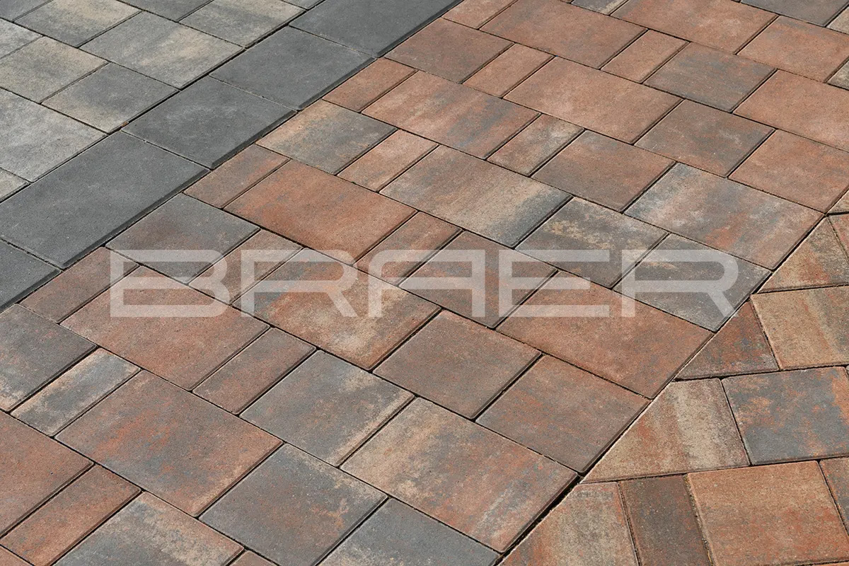 Плитка тротуарная BRAER Старый город Ландхаус Color Mix Туман, толщина 60 мм