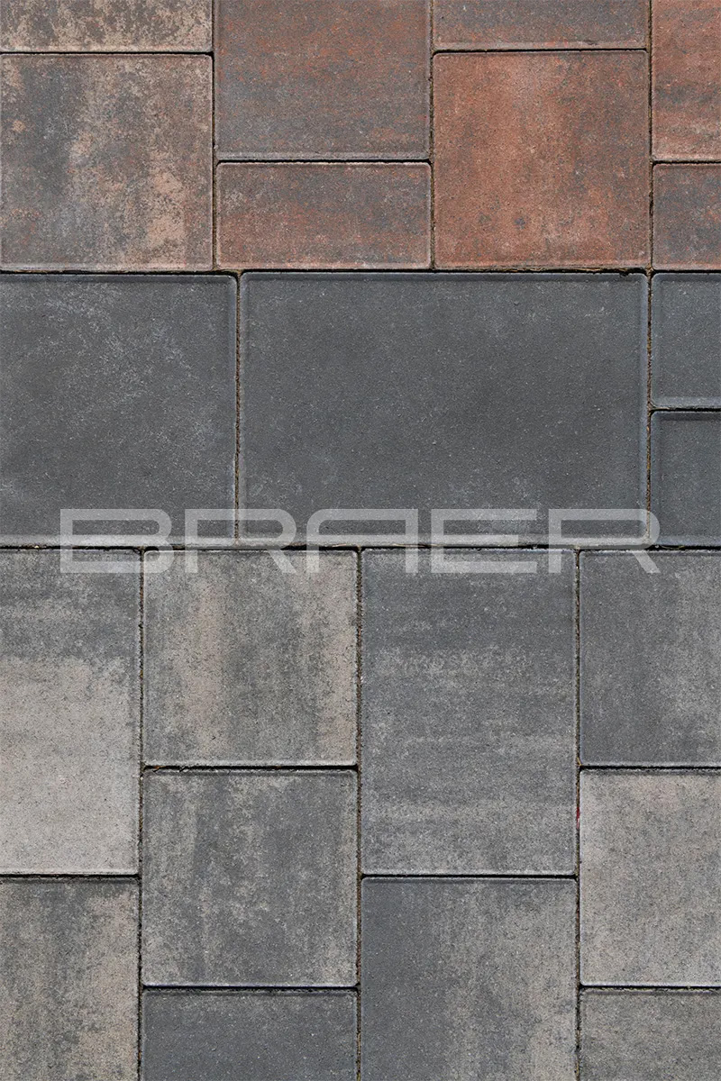 Плитка тротуарная BRAER Старый город Ландхаус Color Mix Туман, толщина 60 мм