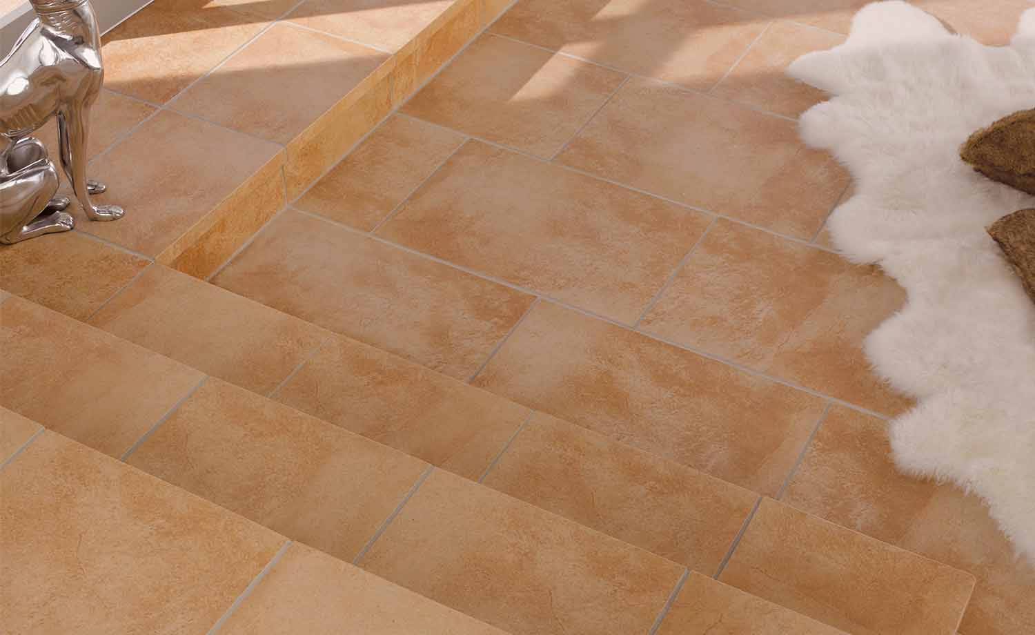 Клинкерная крупноформатная напольная плитка Stroeher Keraplatte Roccia X 927 rosenglut 594х294х10 мм