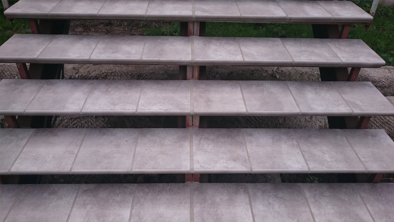 Клинкерная угловая ступень прямоугольная рядовая Loftstufe Stroeher Keraplatte Aera T 705 beton, 340х340х35х11 мм