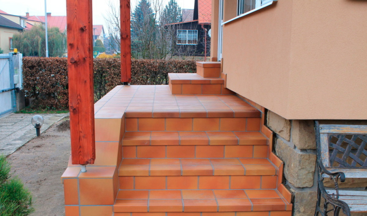 Клинкерная ступень прямой угол Stroeher Keraplatte Terra 307 weizengelb, 240х115х52х10 мм