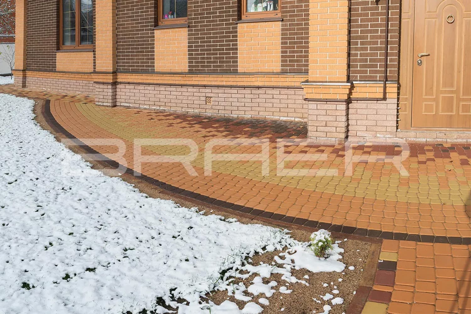Плитка тротуарная BRAER Классико круговая коричневый, 73*110*115*60 мм