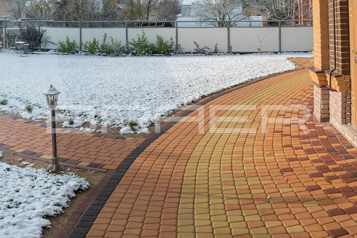Плитка тротуарная BRAER Классико круговая коричневый, 73*110*115*60 мм