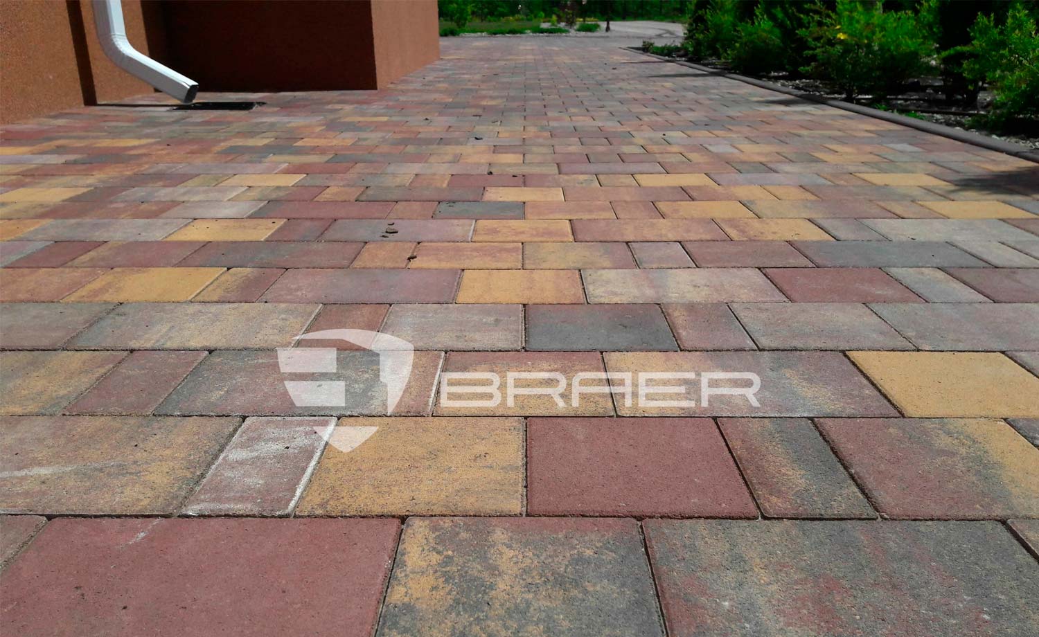 Плитка тротуарная BRAER Старый город Ландхаус Color Mix Степь, толщина 80 мм