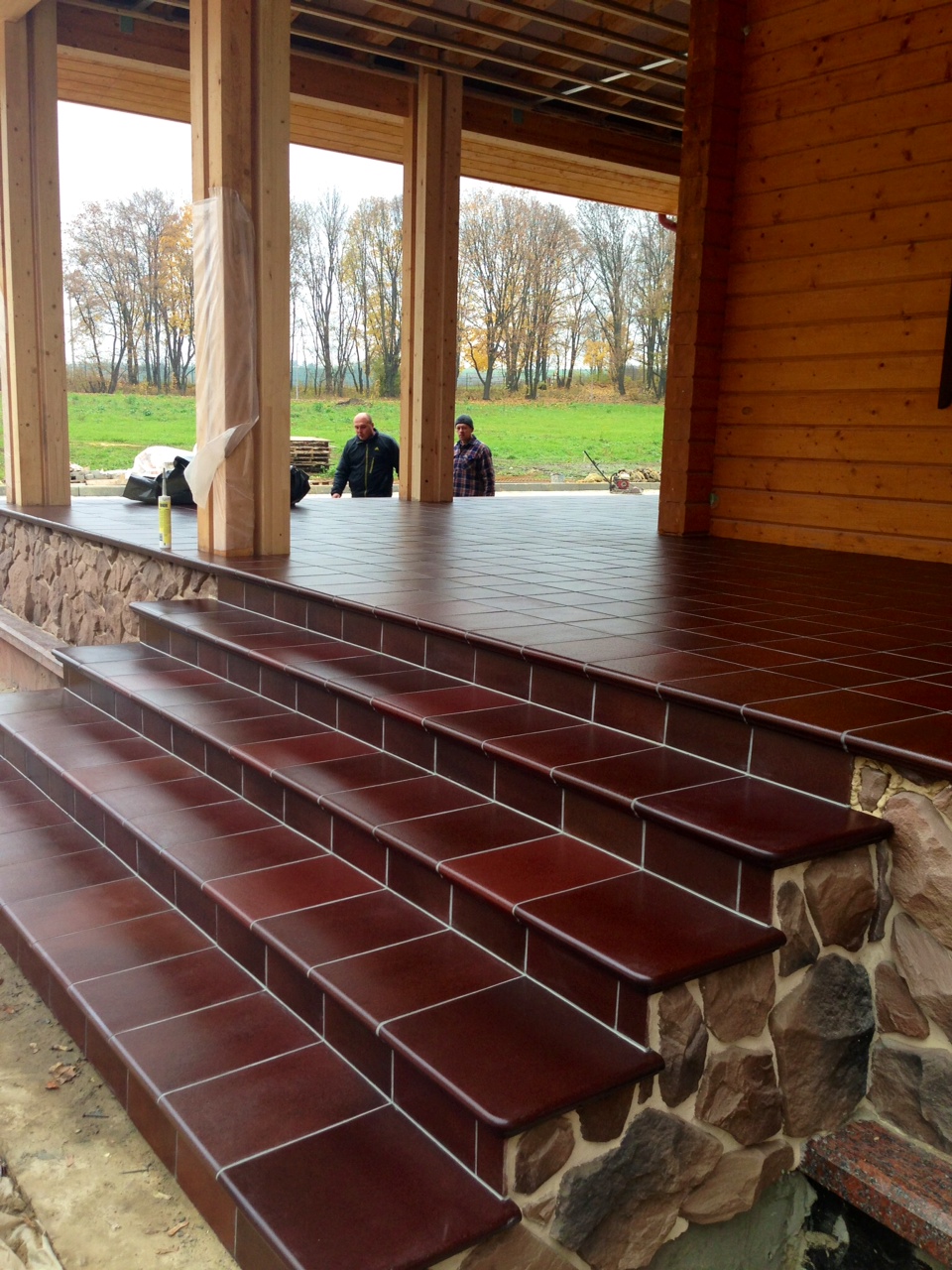 Клинкерная угловая ступень флорентинер Stroeher Keraplatte Duro 825 sherry, 345х345х12 мм