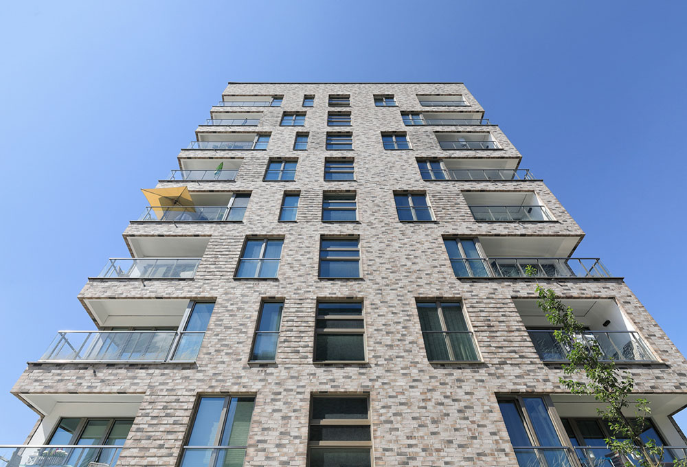 Кирпич клинкерный Muhr 38 Schwarz weiss Wasserstrich, 240*52*52 мм