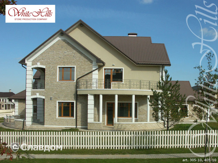 Частный дом с применением облицовочного камня White Hills Бремен Брик 305-10
