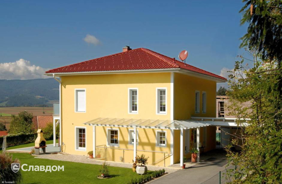 Жилой дом с черепицей TONDACH Sulm natural Amadeus