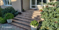 Облицовка крыльца напольной плиткой и ступенями Westerwaelder Klinker ATRIUM Graubraun