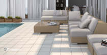 Бассейн с применением плитки Gres Aragon Cotto Blanco