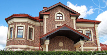 Коттедж с использованием облицовочного камня White Hills Бремен Брик 308-40
