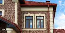 Коттедж с использованием облицовочного камня White Hills Бремен Брик 308-40