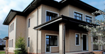 Облицовка дома фасадной плиткой Westerwaelder Klinker Glazur WK54 Crema