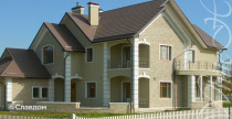 Частный дом с применением облицовочного камня White Hills Бремен Брик 305-10